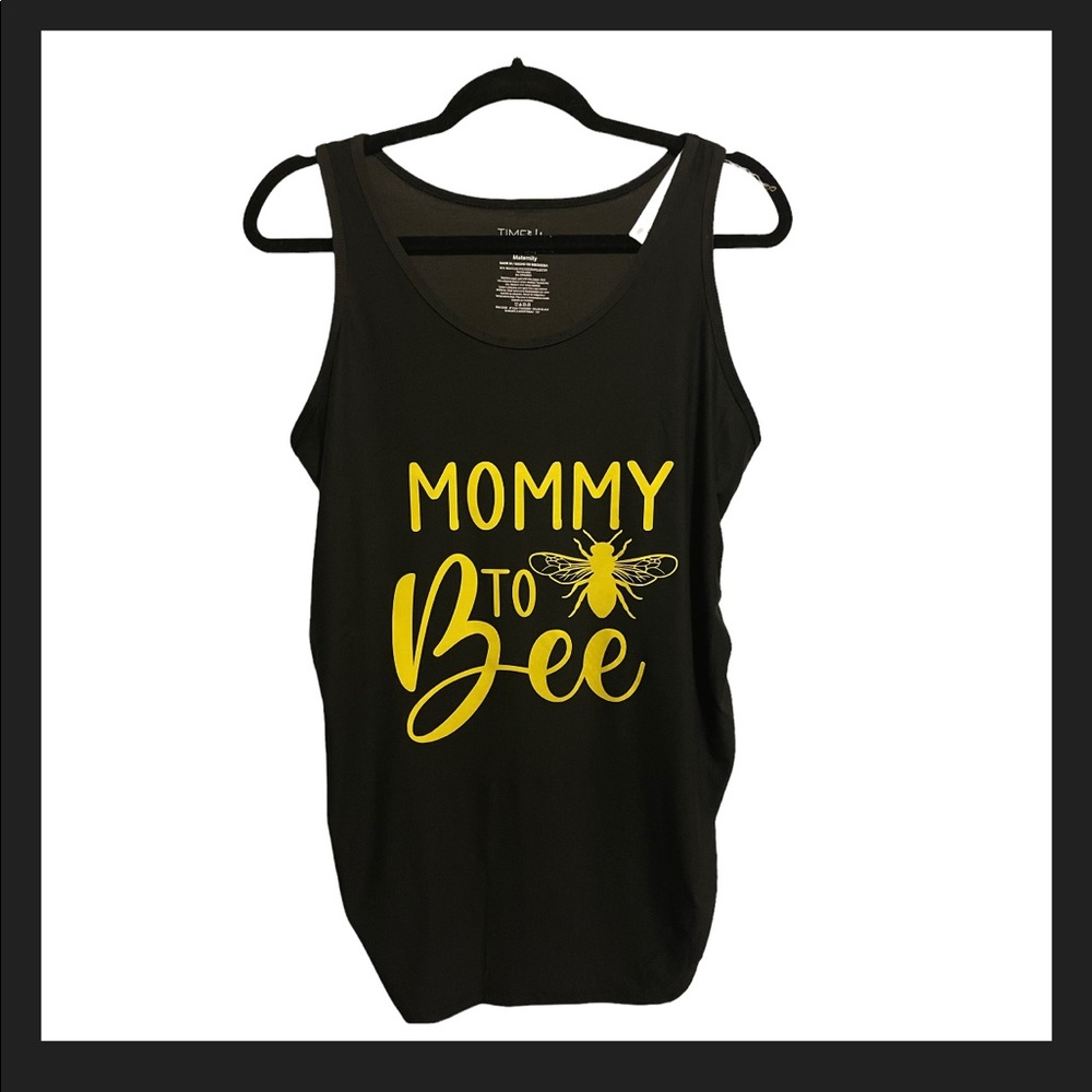 Refashioned Maternity Time and Tru Black Tank Top with Graphic of Mommy to Bee